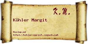 Köhler Margit névjegykártya
